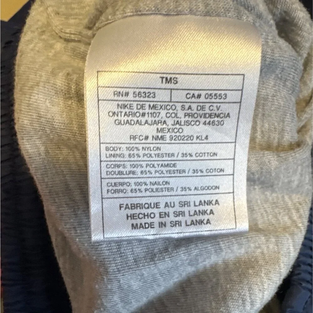 Nike Navy Blue Elastic Waist Athletic Pants M (10-12) Lightweight Nylon